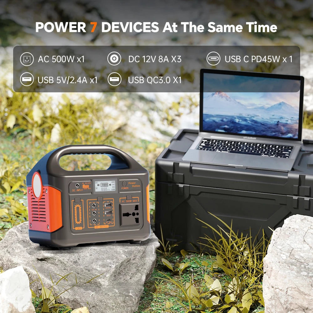 GaiaRay 500W Portable Solar Power Station With LiFePO4 Battery