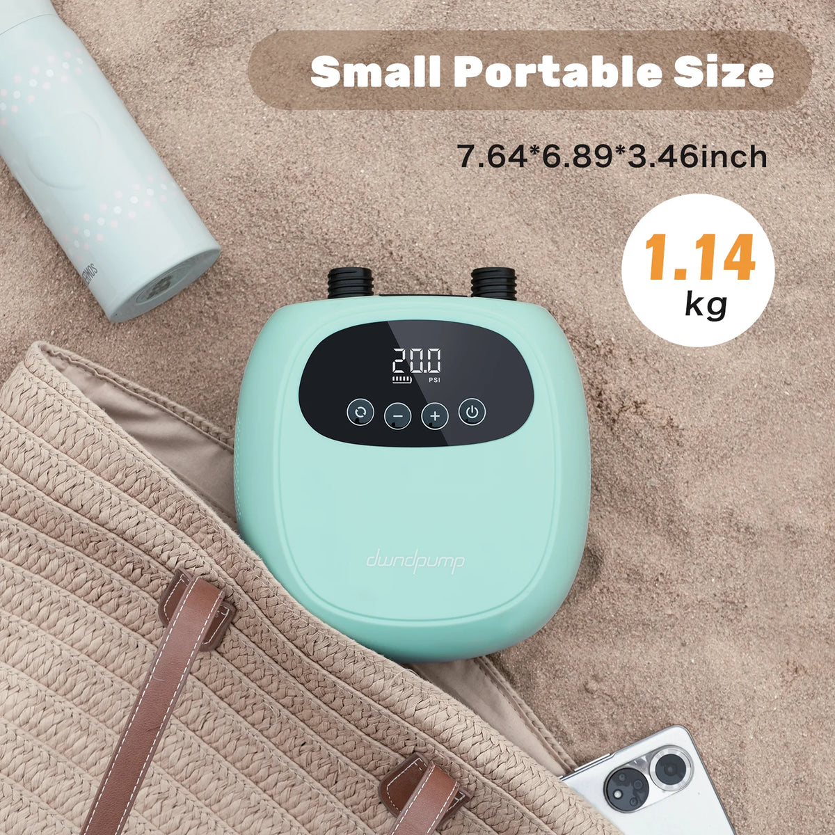 Dwndpump Portable Electric Inflator Pump With Rechargeable Battery